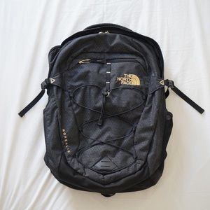 Womens North Face Borealis Backpack in Black/Gold